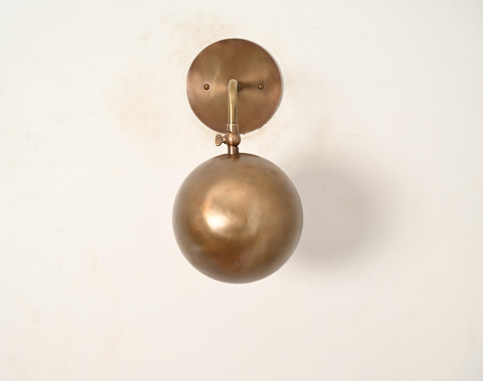 Mid-Century Modern Raw Brass Wall Sconce Single Handmade Wall Lamp