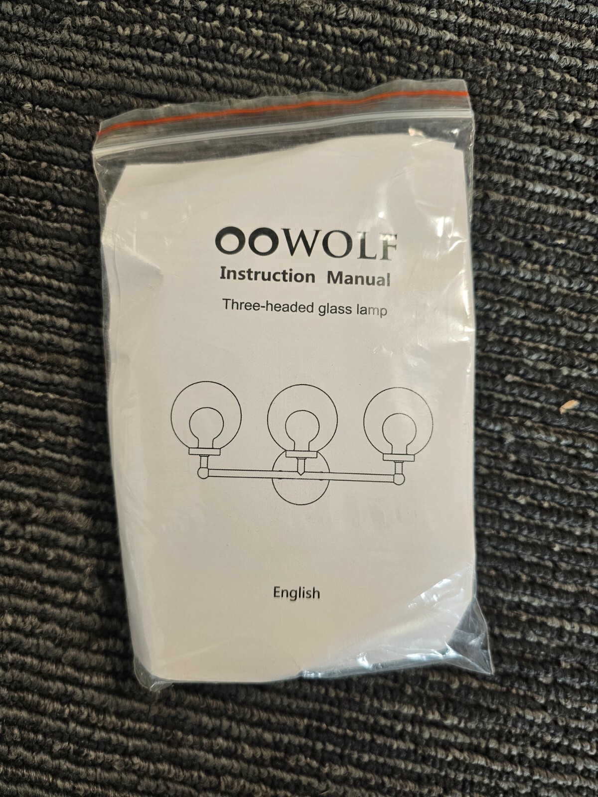 OOWOLF Black Vanity Bathroom 3-Headed Glass Lamp AC110-120V 11 Wattage IN10YUS
