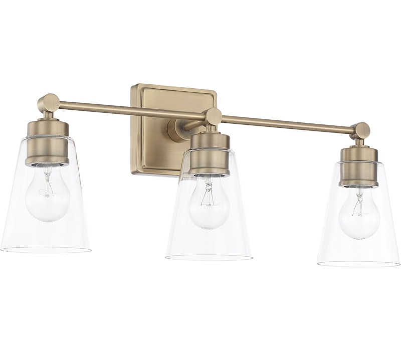 Capital 121831AD-432 Vanity, 3-Light 300 Total Watts, Aged Brass