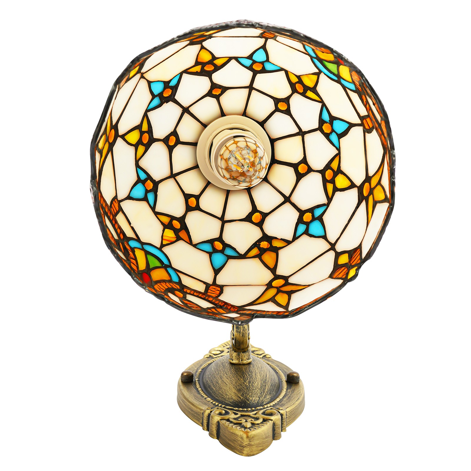 220V Wall Mount Lamp Baroque Wall Sconce Stained Glass Light Art Decor Fixture