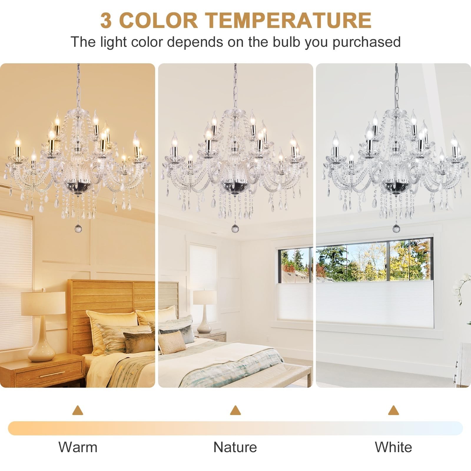 Modern Elegant 8 Lights K9 Crystal Glass Chandelier Pendant Ceiling Lighting …
