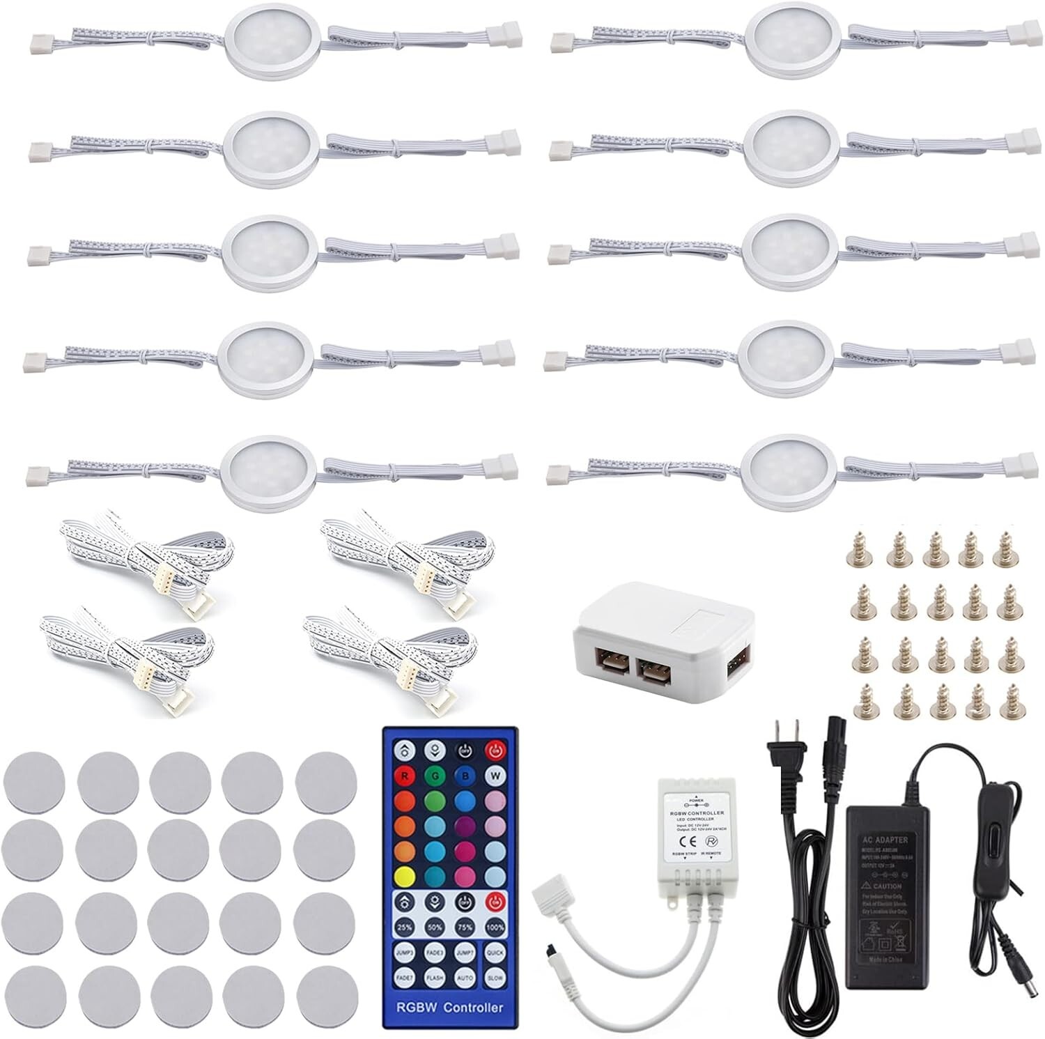 AIBOO 24V Under Counter LED Lights, Under Cabinet Lighting Linkable, Puck Lights