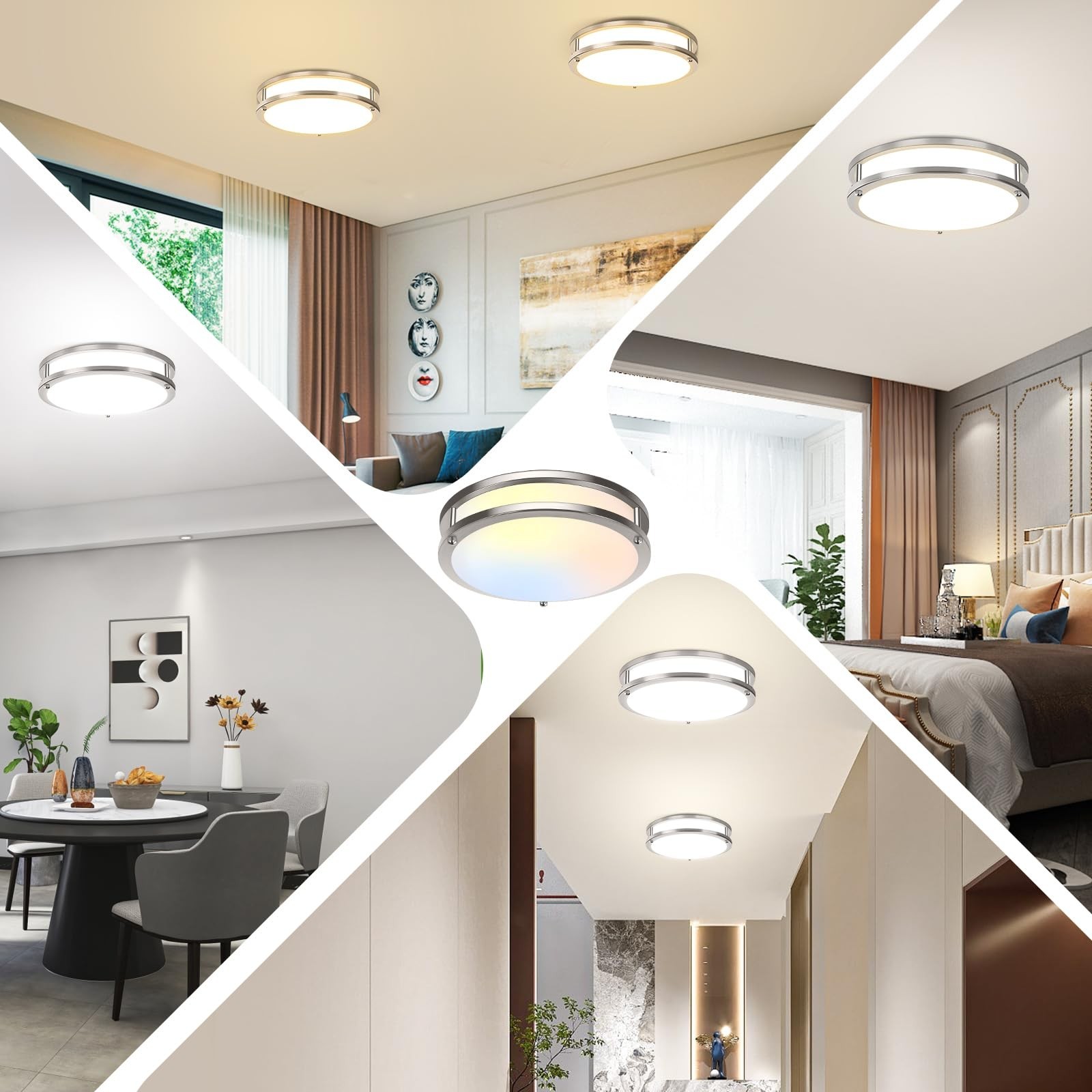 TOBUSA 2-Pack 10inch Bathroom Light Fixtures Ceiling Mount, 30W 3600lm Super …