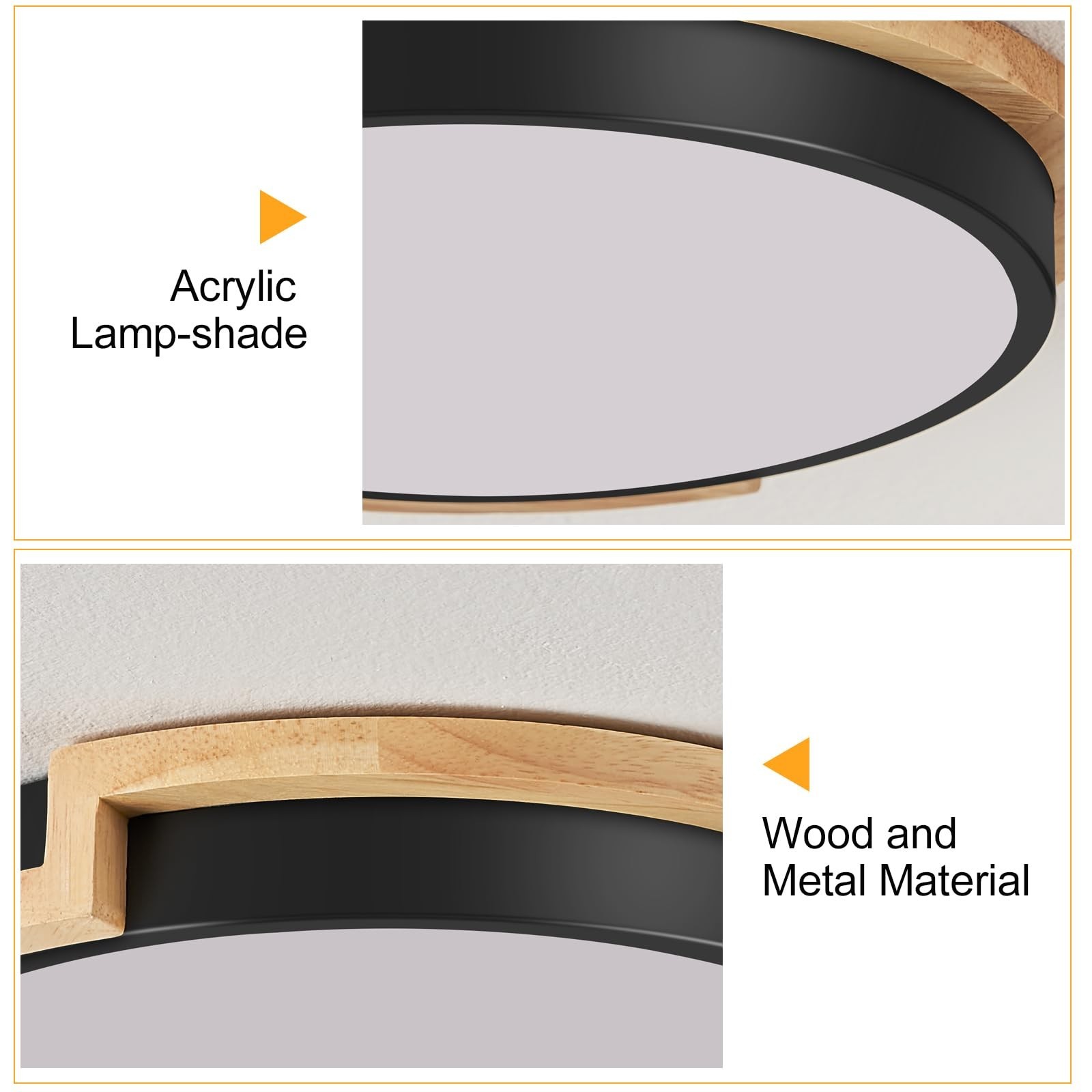 Modern LED Close to Ceiling Light, Round Flush Mount Ceiling Lighting Fixture…