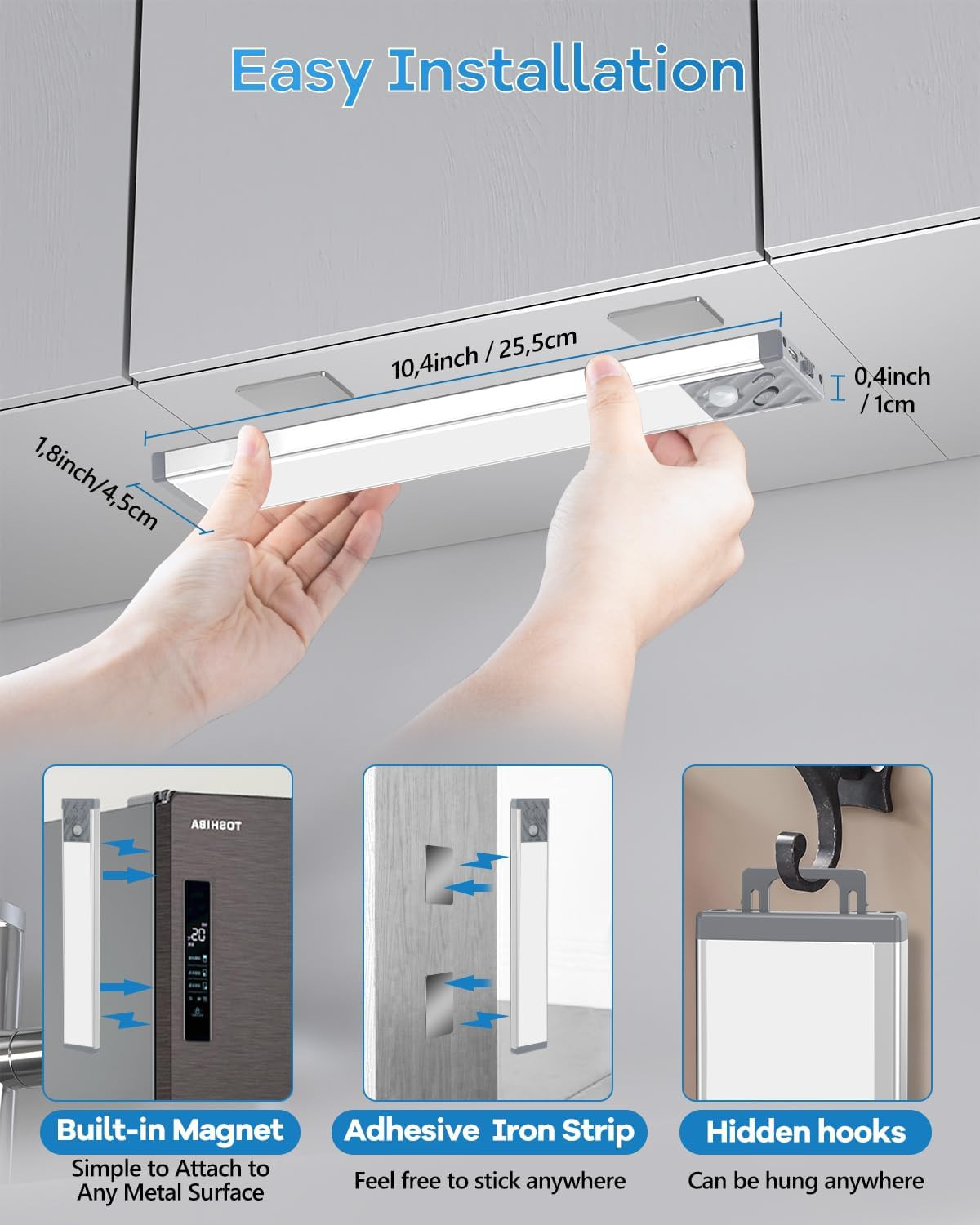 under Cabinet Lighting Rechargeable Closet Lights Wireless Motion Sensor Light I