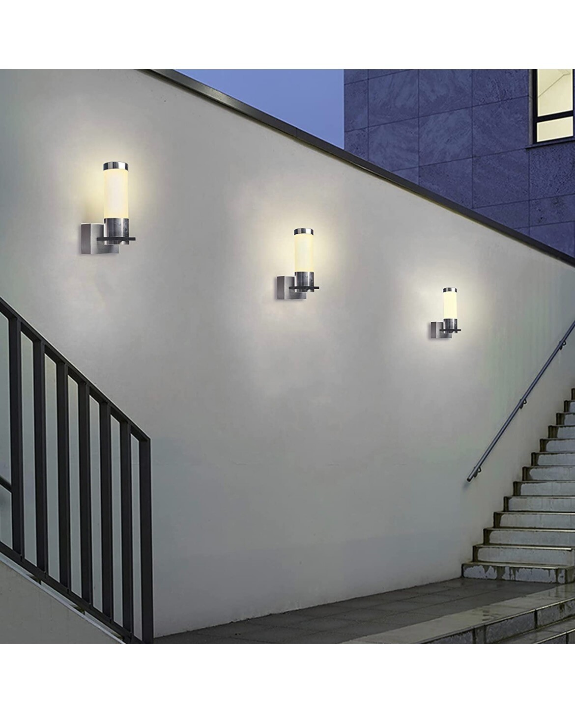 Luxvista Modern Wall Sconce Lights, 3W LED Wall Sconces, Frosted Cylinder Shade