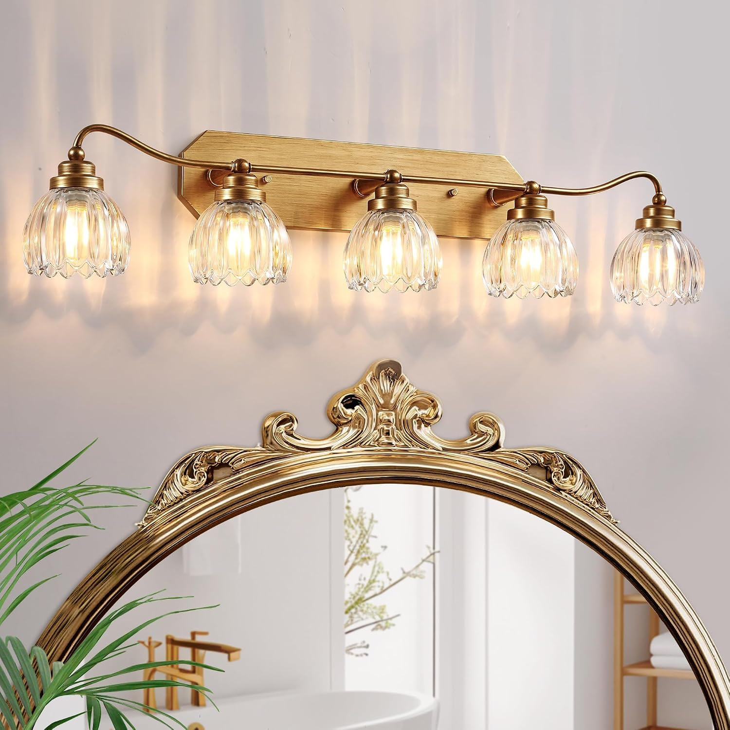 Vintage Bathroom Light Fixtures, Gold Bathroom Vanity Light, Matte Antique Brass