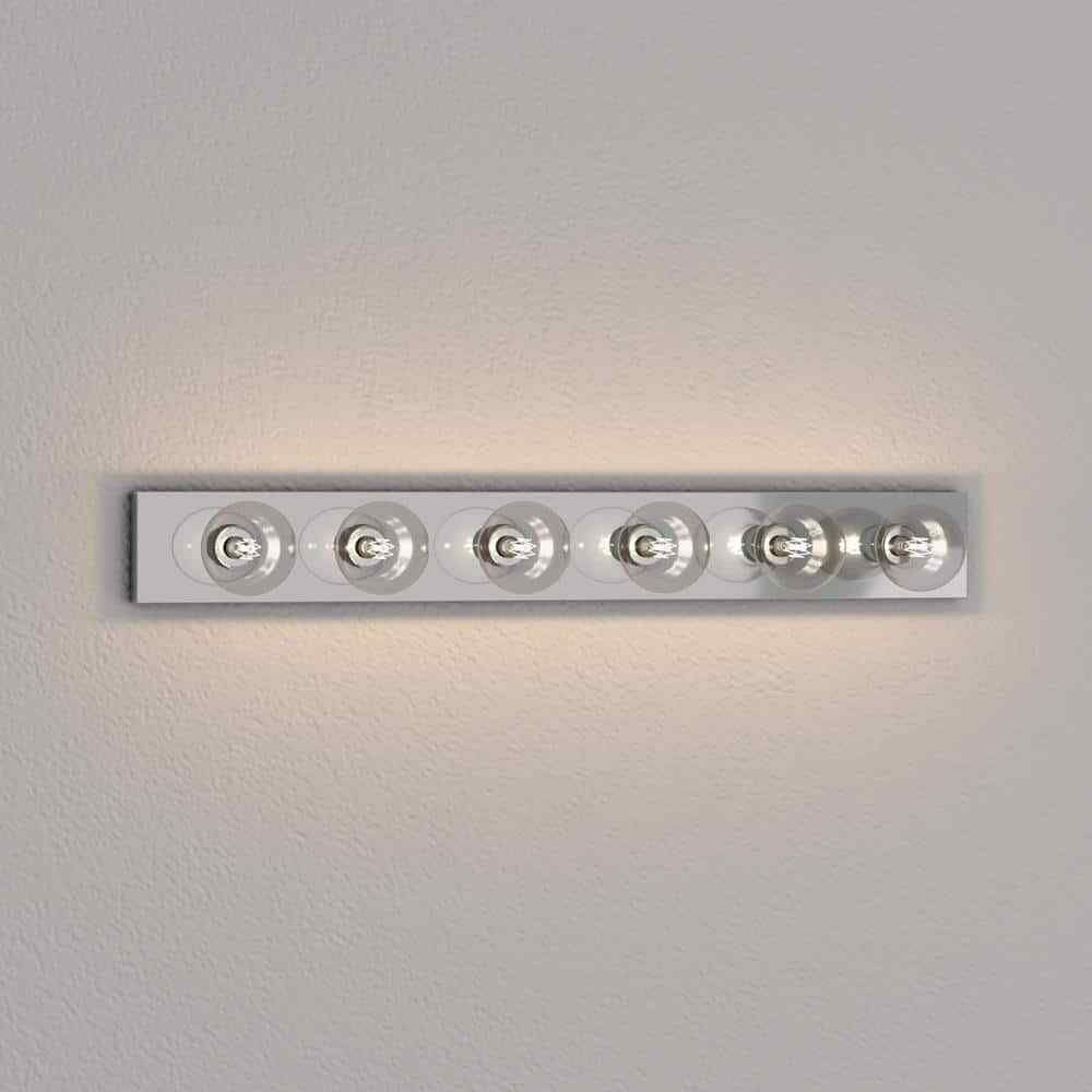 Progress Lighting Broadway Collection 6-Light Polished Chrome Bath Vanity Light