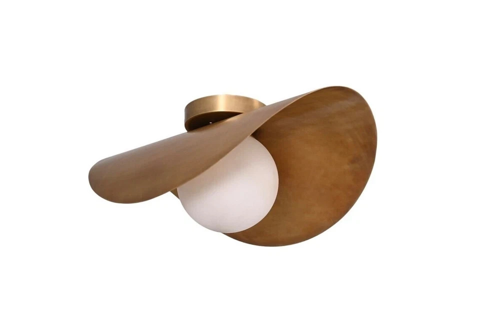 1 Light Globe Curved Dome Mid Century Brass Sputnik chandelier light Fixture