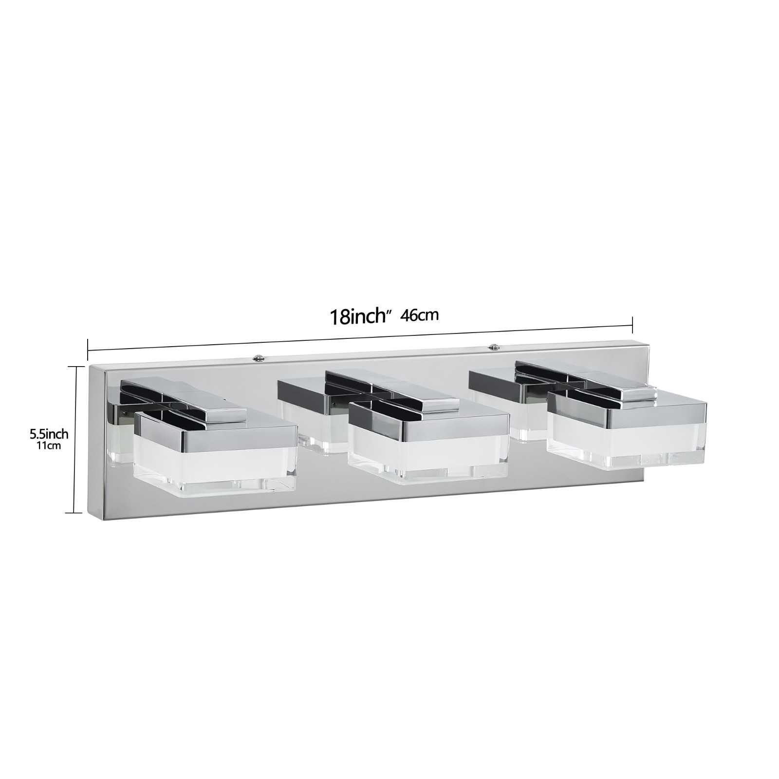 Modern 3-Light Chrome LED Vanity Light – Energy-Efficient Wall Sconce for Bath