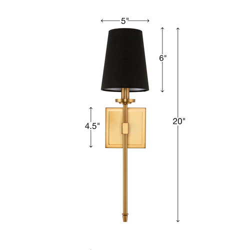 Kira Home Torche 20″ Wall Sconce/Wall Light + Linen Shade optional color