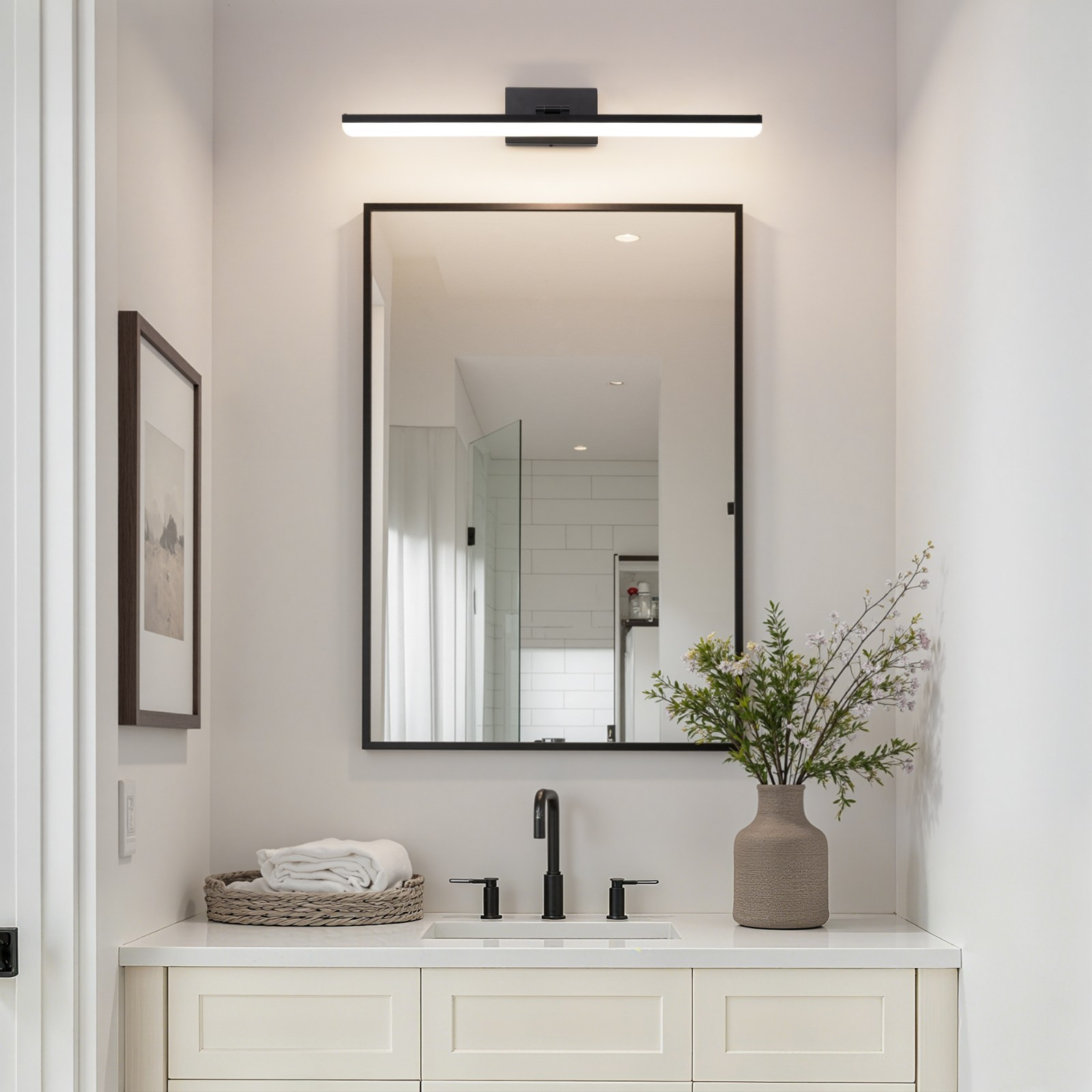 EDISHINE 43″ Dimmable LED Vanity Light, 3 Color Temperatures, 180° Adjustable