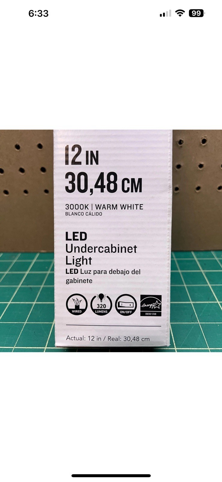 Utilitech Hardwired 12″ (30.48 cm) LED Undercabinet Light Bar Warm White 3000K
