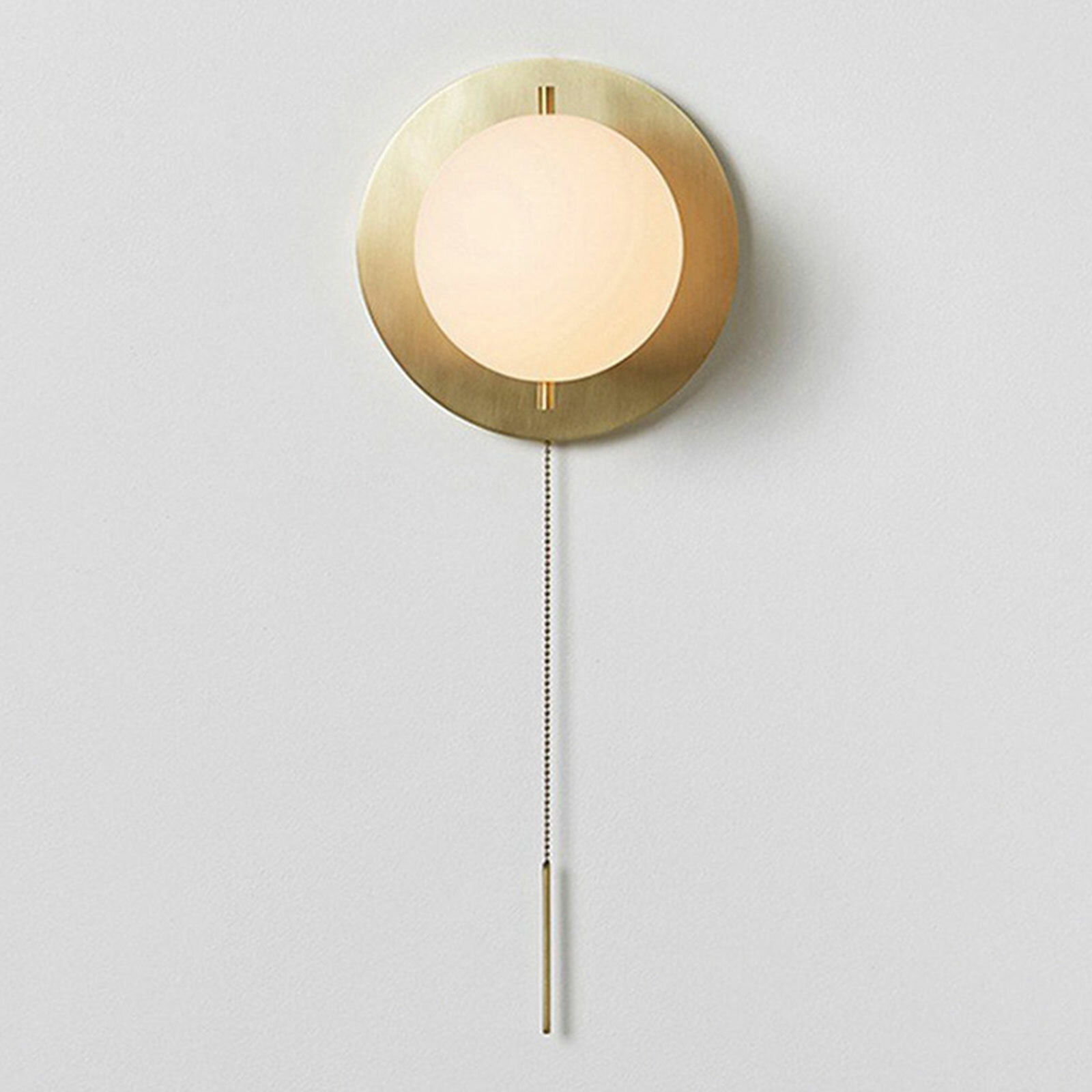 LED Wall Light Contemporary Globe Glass Bedside Lamp Wall Sconce With Pull Chain