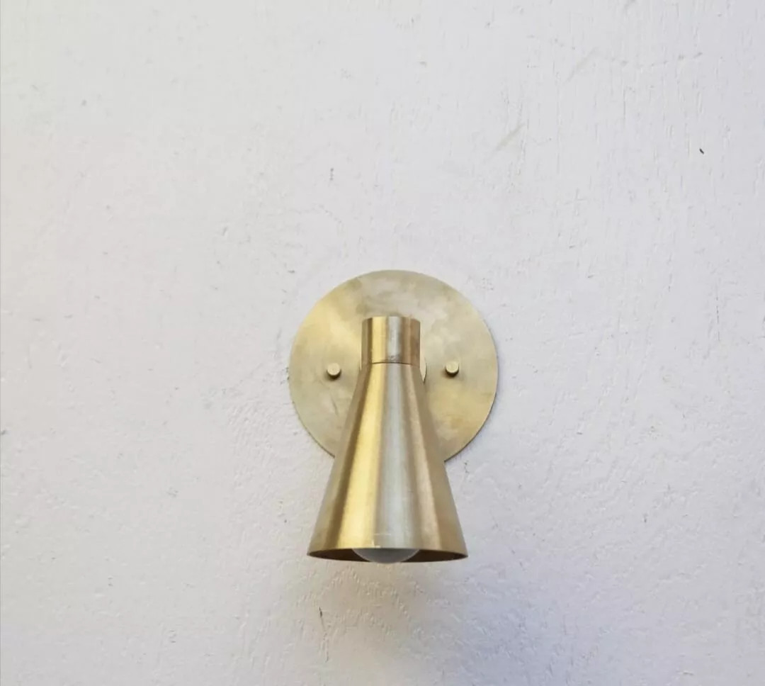 1950’s Mid Century Wall Sconce Stilnovo Raw Brass Single Reading Lamp