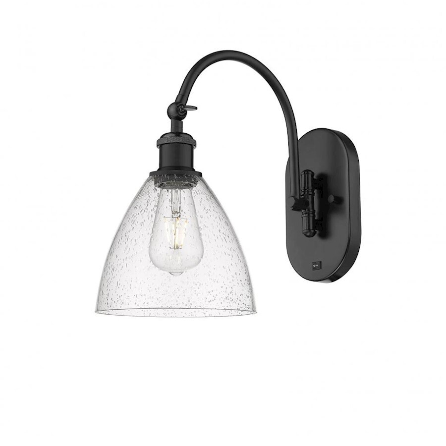 Innovations Ball Brist 7.5″ 1-L LED Sconce, BK/SD – 518-1W-BK-GBD-754-LED
