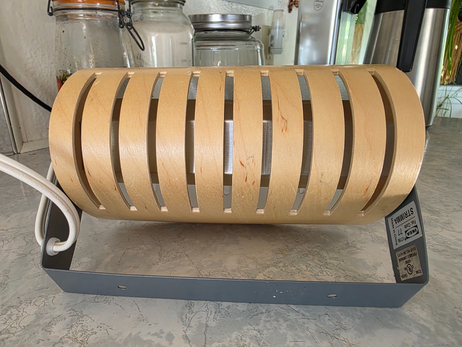 Vintage 1990’s IKEA STRIMMA Wall Lamp Birch. Design: Knut+Marianne Hagberg
