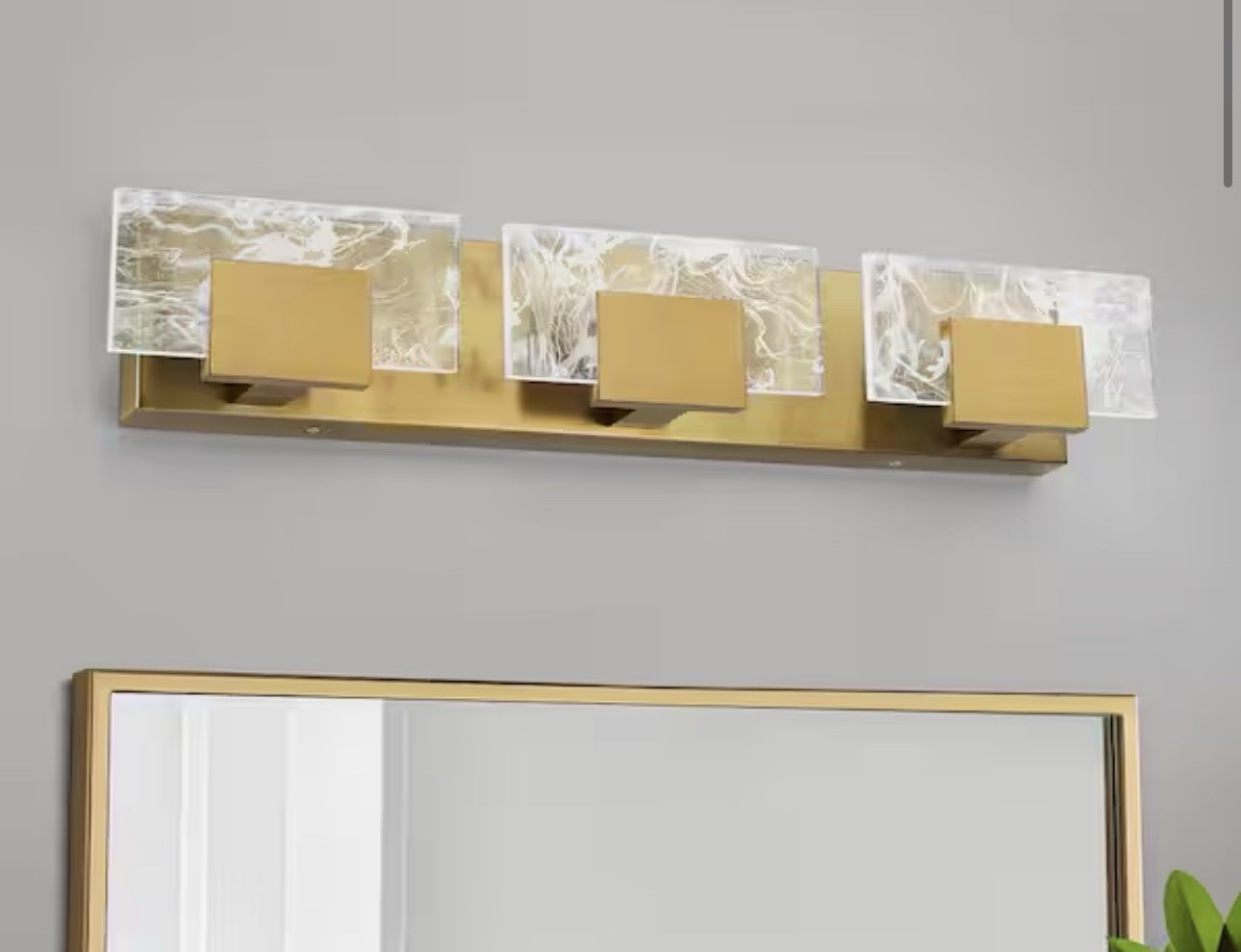 25 in. 3-Light Bathroom Modern Light Fixture Brushed Gold LED Vanity Light Bar