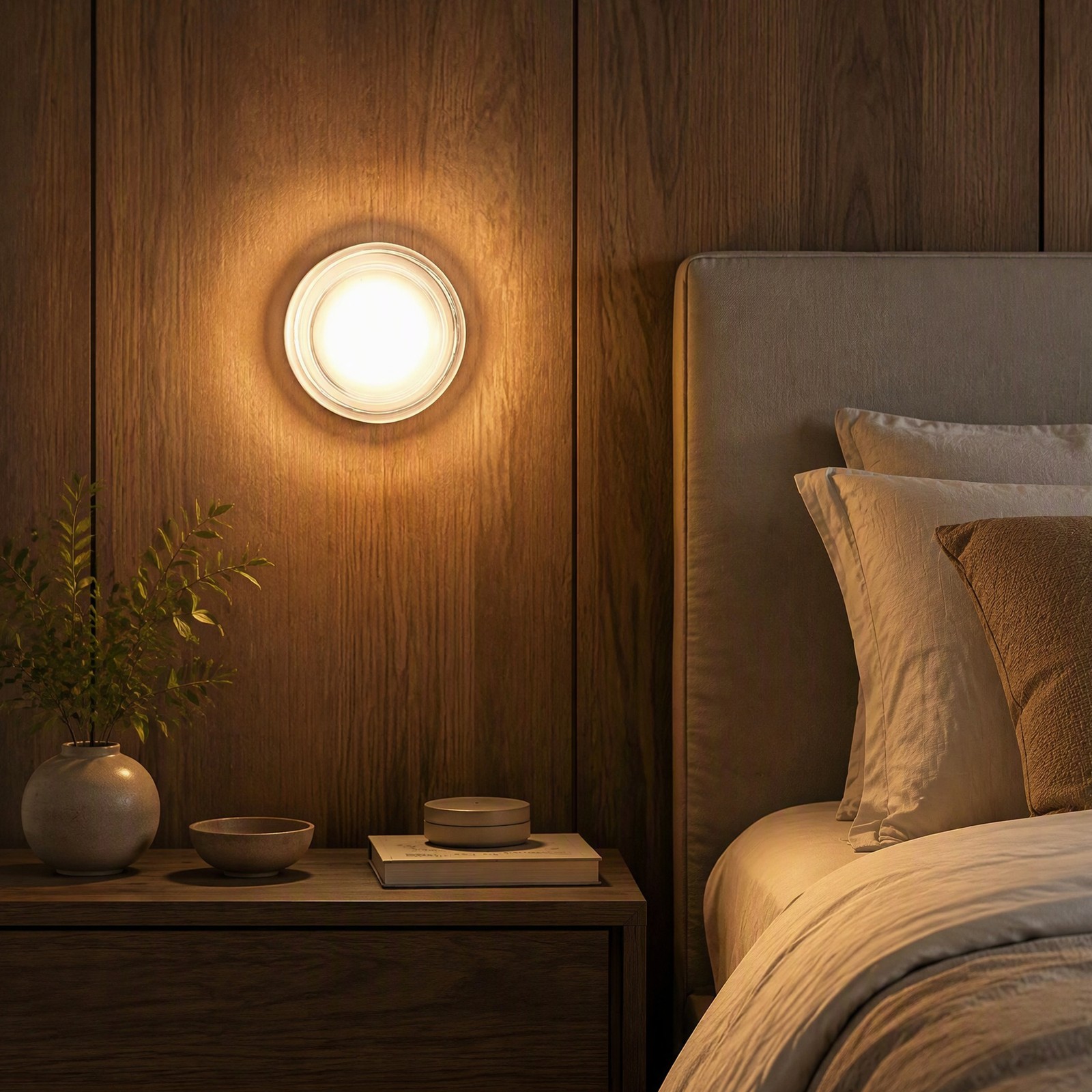 5″ LED Wall Lamp Indoor Thick Glass Sconce Bedroom 3000K Ceiling Light Fixture