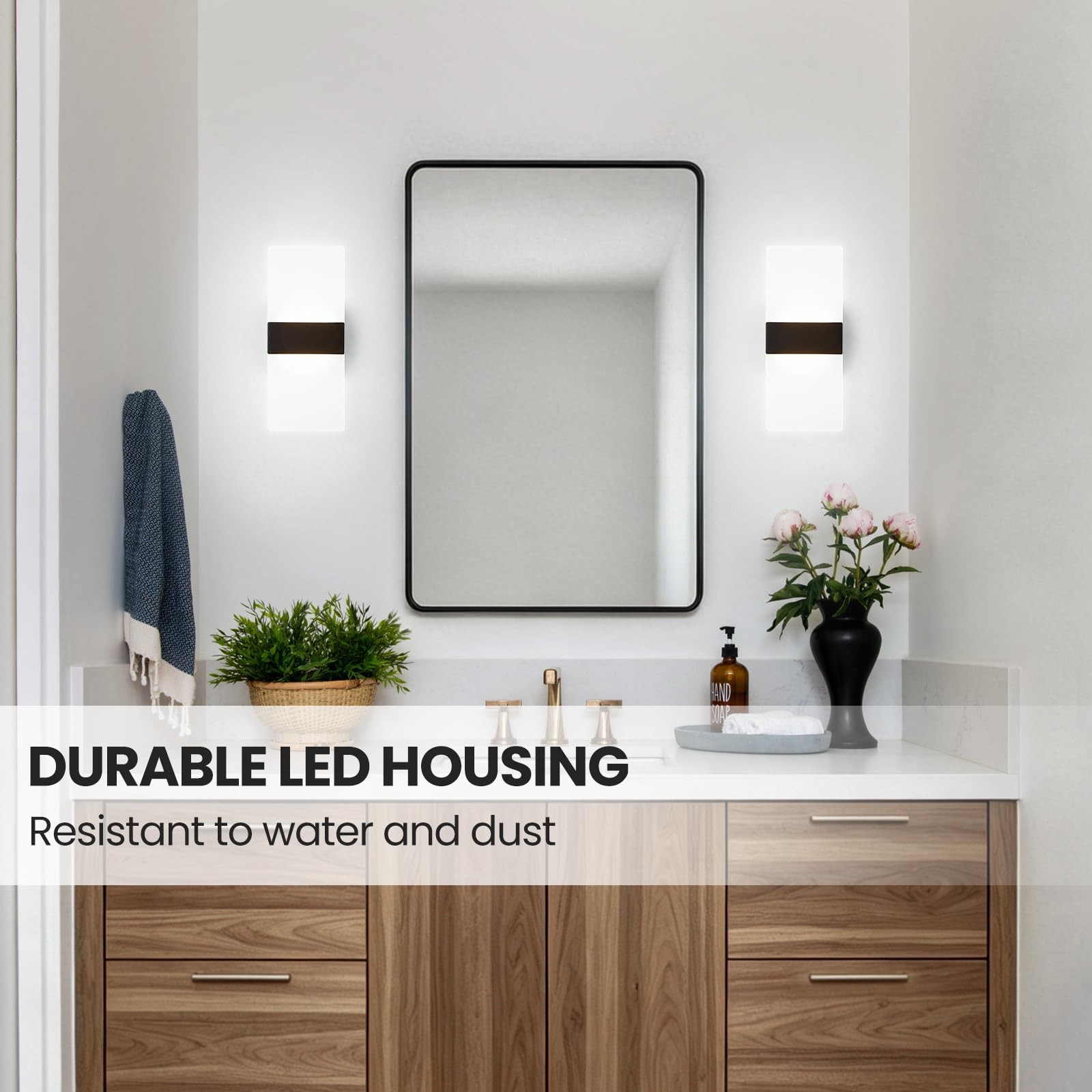12 Inch Modern Wall Sconce, 5CCT Dimmable Indoor Wall Lights, 2700K-5000K Sel…