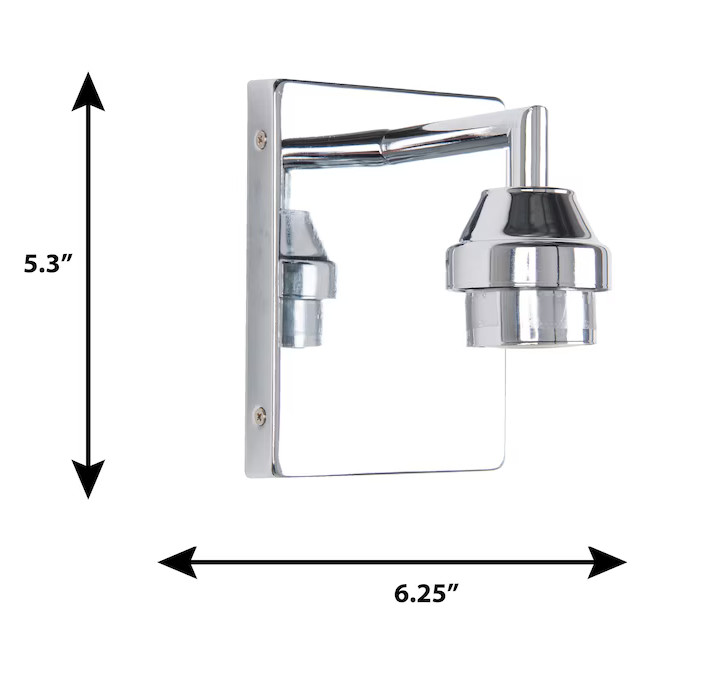 Style Selections 6.25-in 1-Light Polished Chrome Transitional Vanity Light