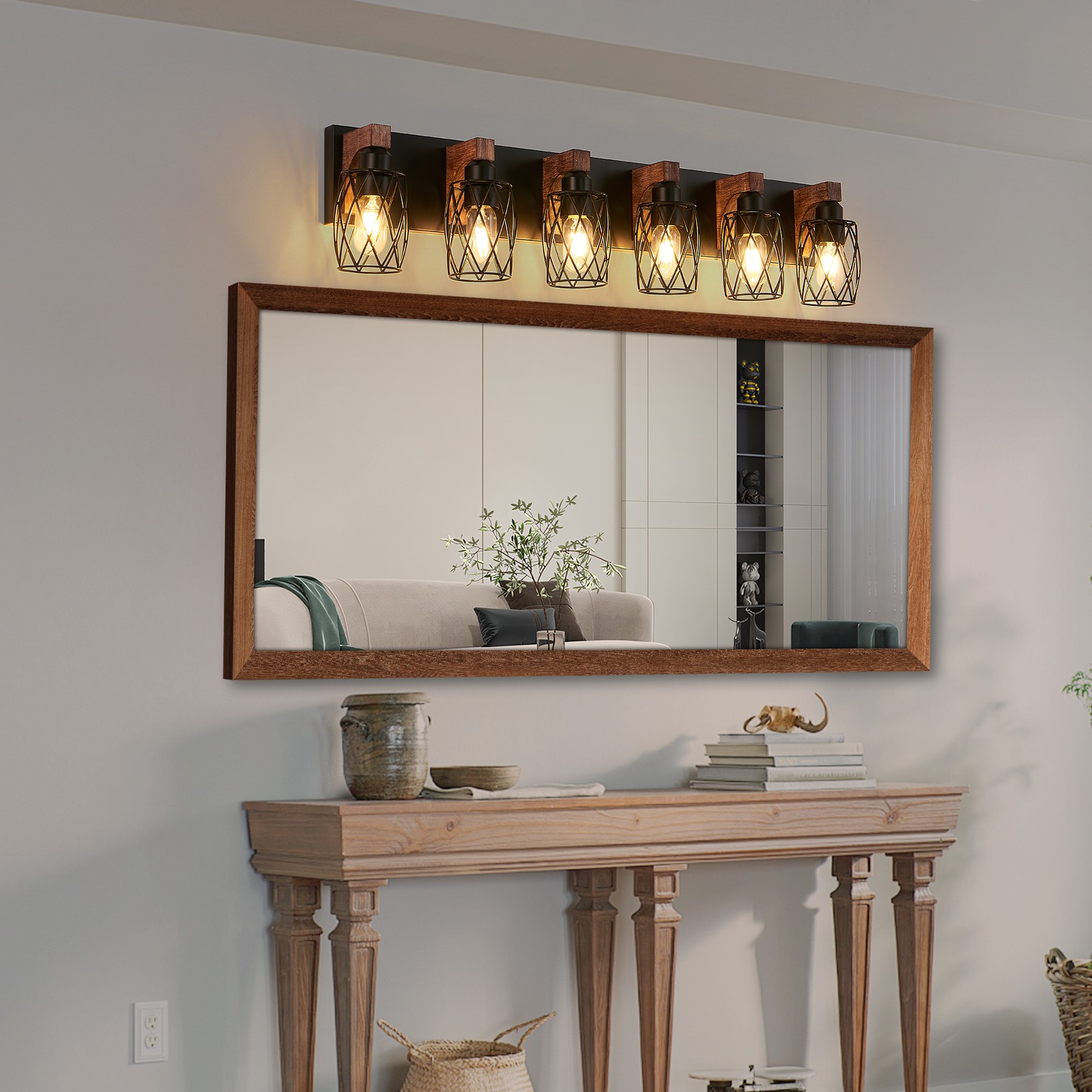 38″ LED Vanity Light 6 Lights Farmhouse Wall Lamp Bathroom Mirror Sconce Fixture