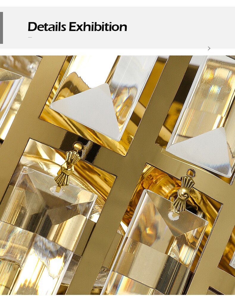 Modern LED Wall Lamp Luxury Crystal Creative Bedroom Study Staircase Lighting