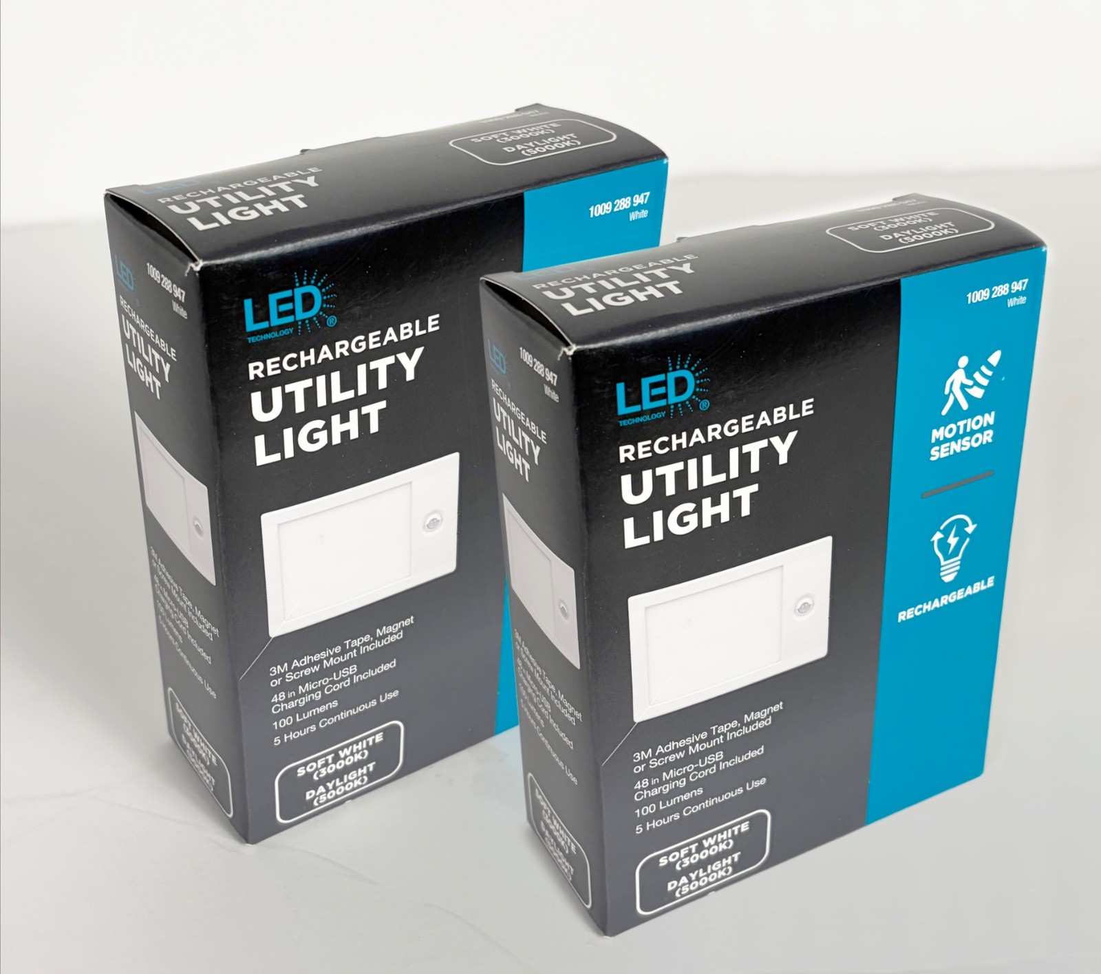 2 100 Lumen LED 6 inch Rechargeable Utility Lights RE1254WHG06LF1D