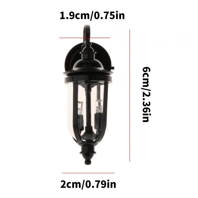 Dollhouses Wall Sconce 1/12 Scale Miniature Wall Lamp Garden Lighting