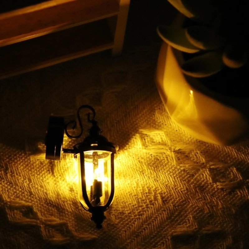 Dollhouses Wall Sconce 1/12 Scale Miniature Wall Lamp Garden Lighting