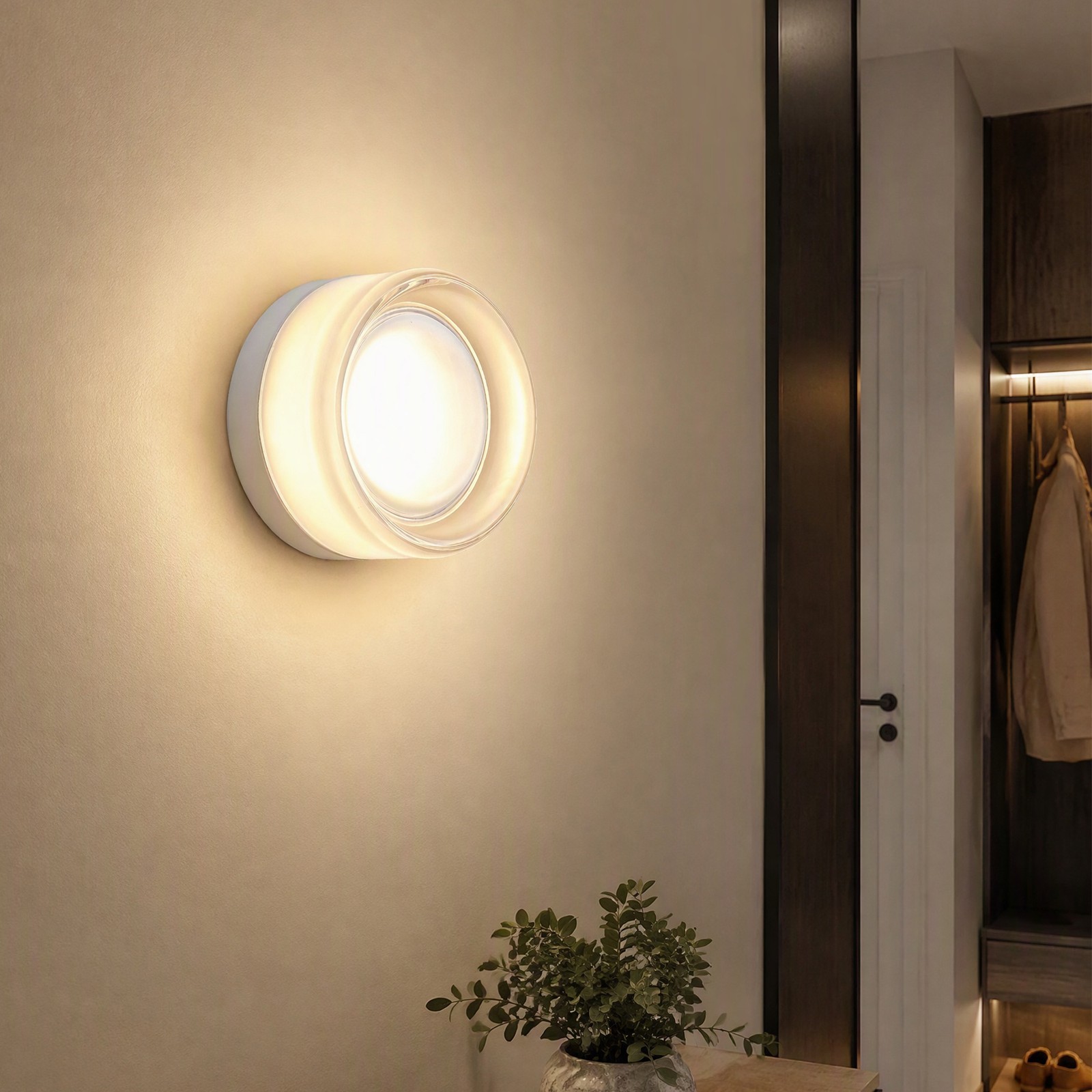 5″ Indoor LED Wall Lamp Thick Glass Sconce White Bedroom Ceiling Light Fixture
