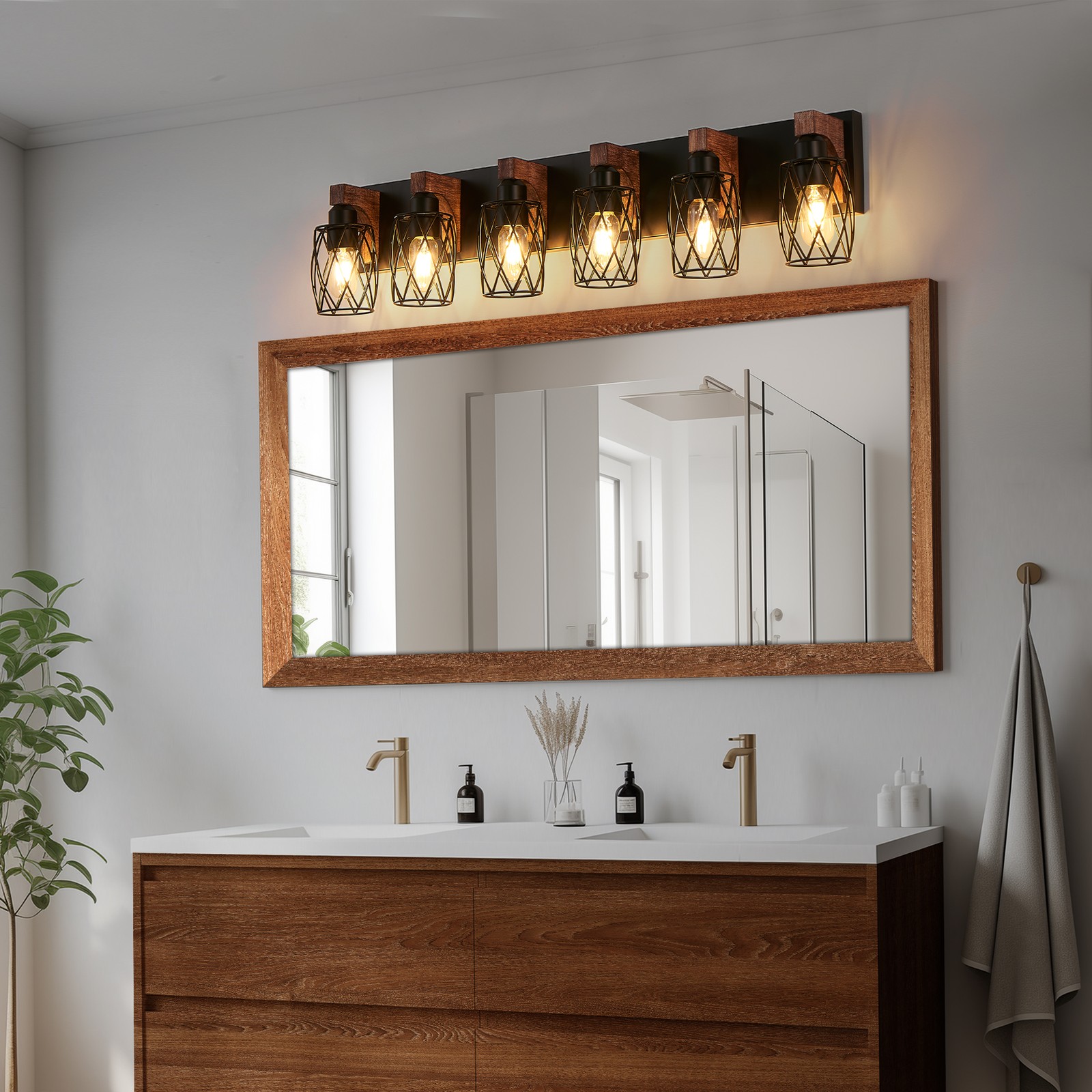 38″ LED Vanity Light 6 Lights Farmhouse Wall Lamp Bathroom Mirror Sconce Fixture