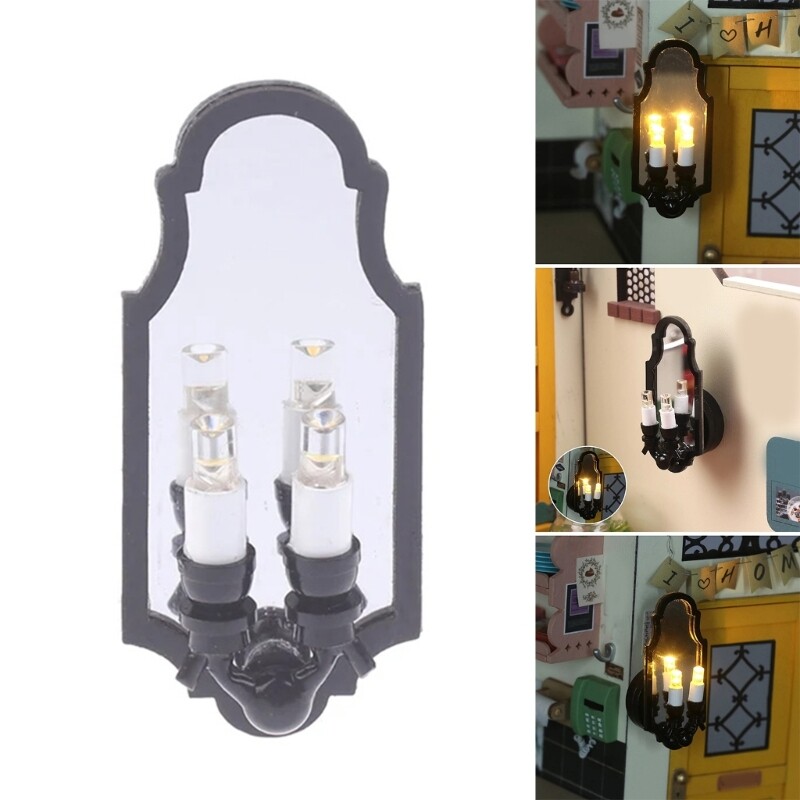 Led Wall Sconce for 1/12 Scale Miniature Dollhouses Lighting Wall Lamp Accessory