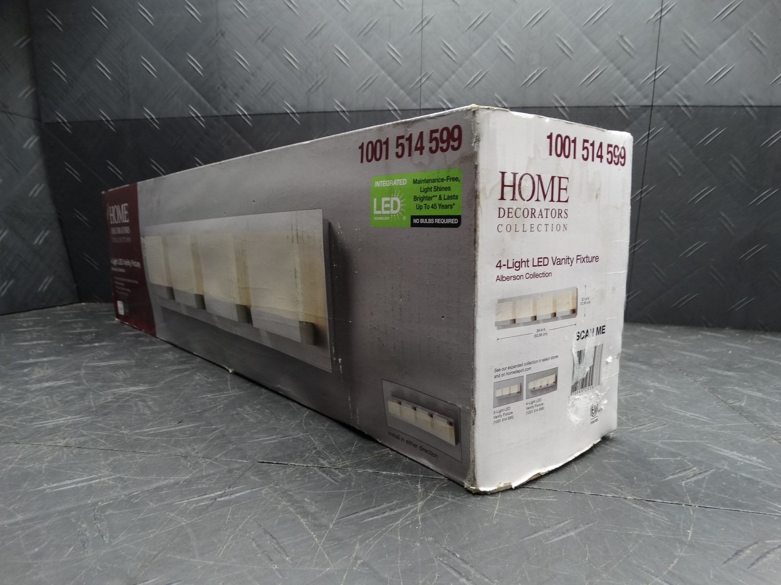 Home Decorators Alberson Collection 4-Light Brushed Nickel LED Vanity Light