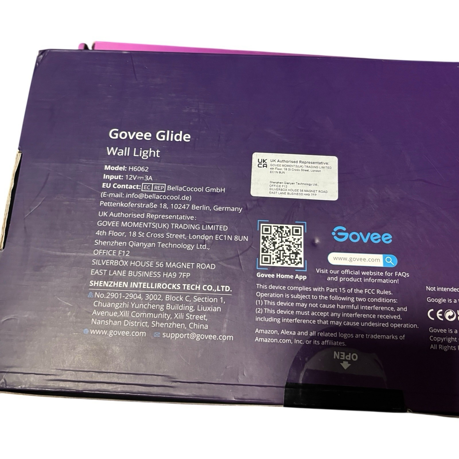 Govee Glide – 6 Piece RGBIC Smart LED Wall Light – H6062 App Control Alexa – New