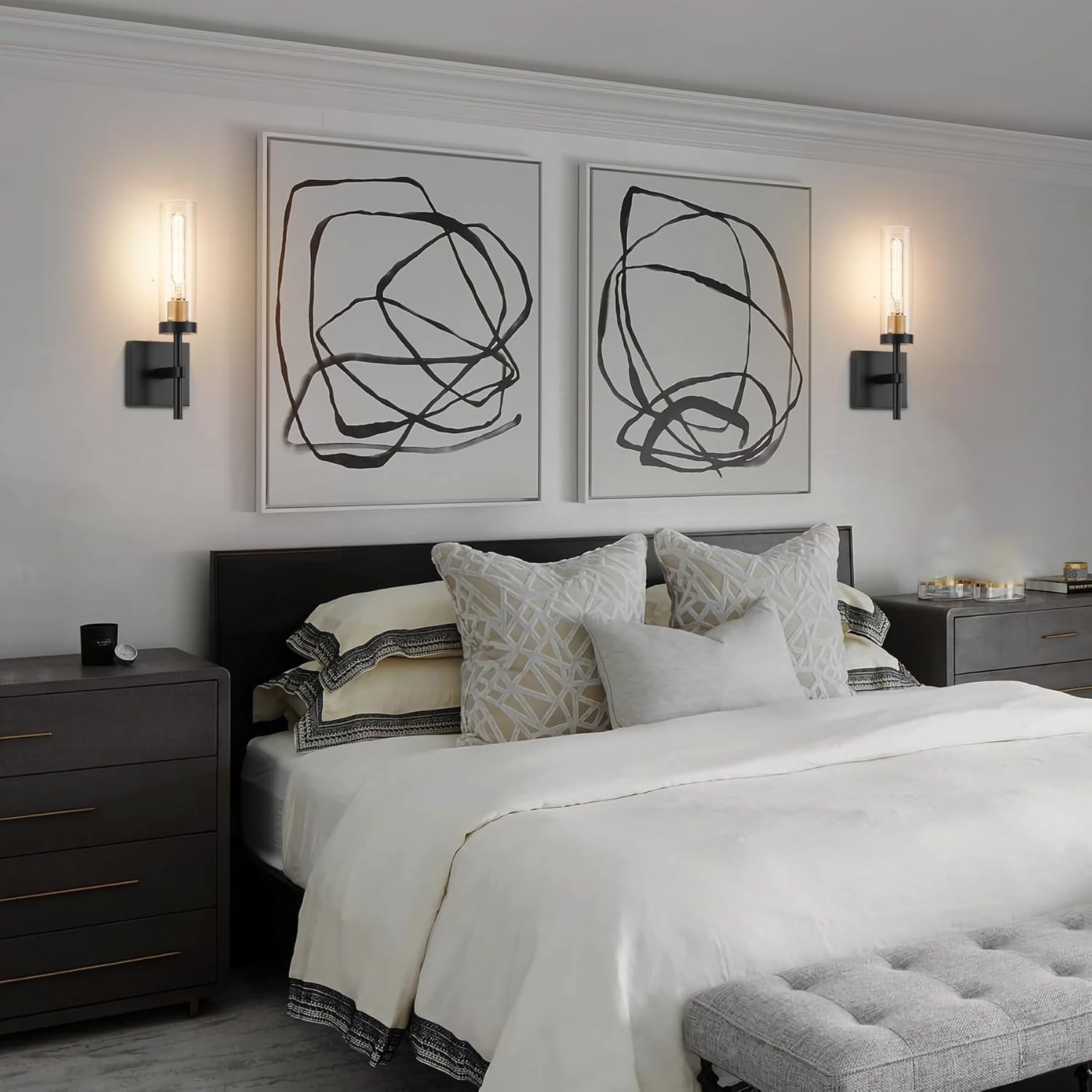 Elegant Wireless Wall Sconces Set of 2 – Rechargeable & Dimmable for Any Room