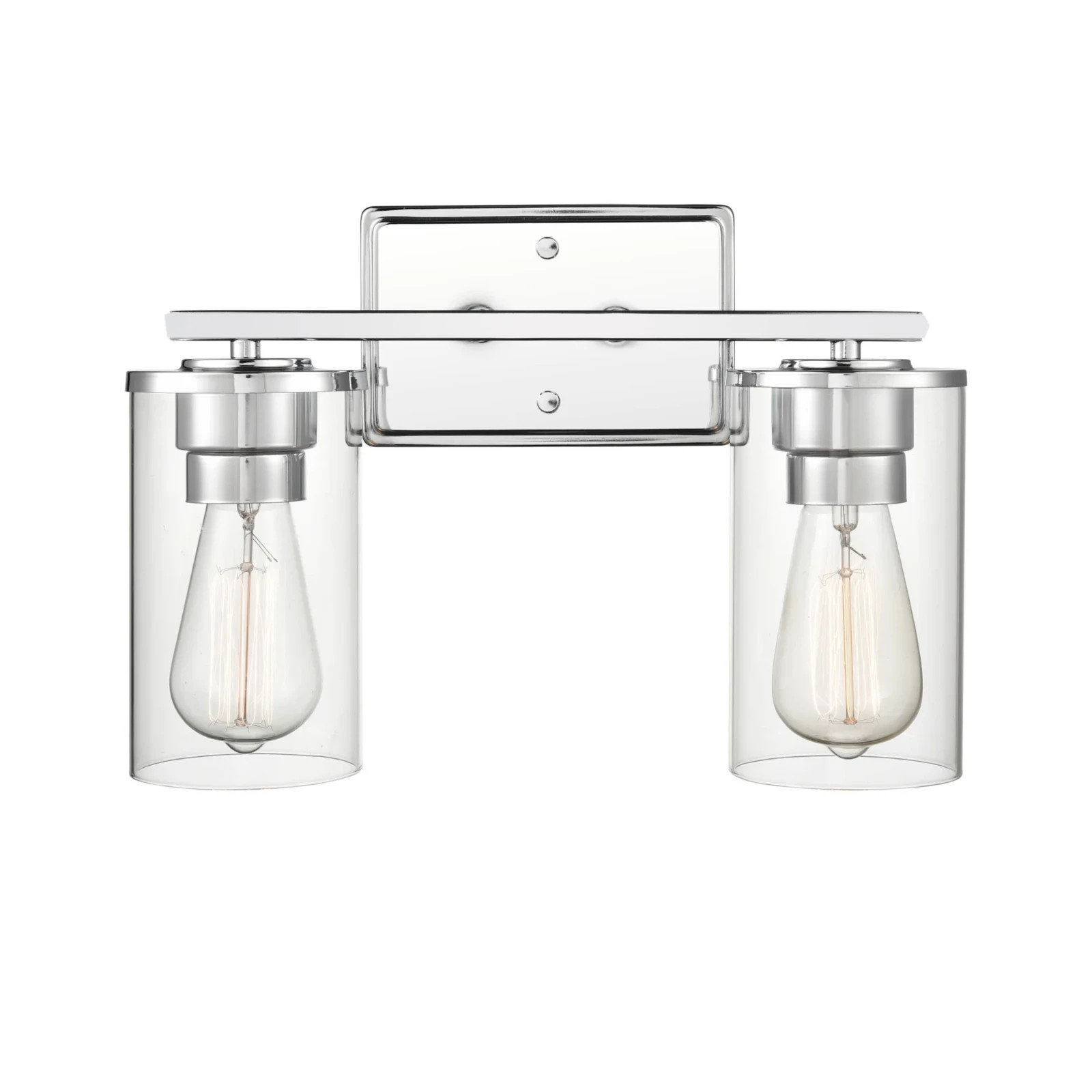 Millennium Verlana 14 in. 2-Light Chrome Bathroom Vanity Light with Clear Shade