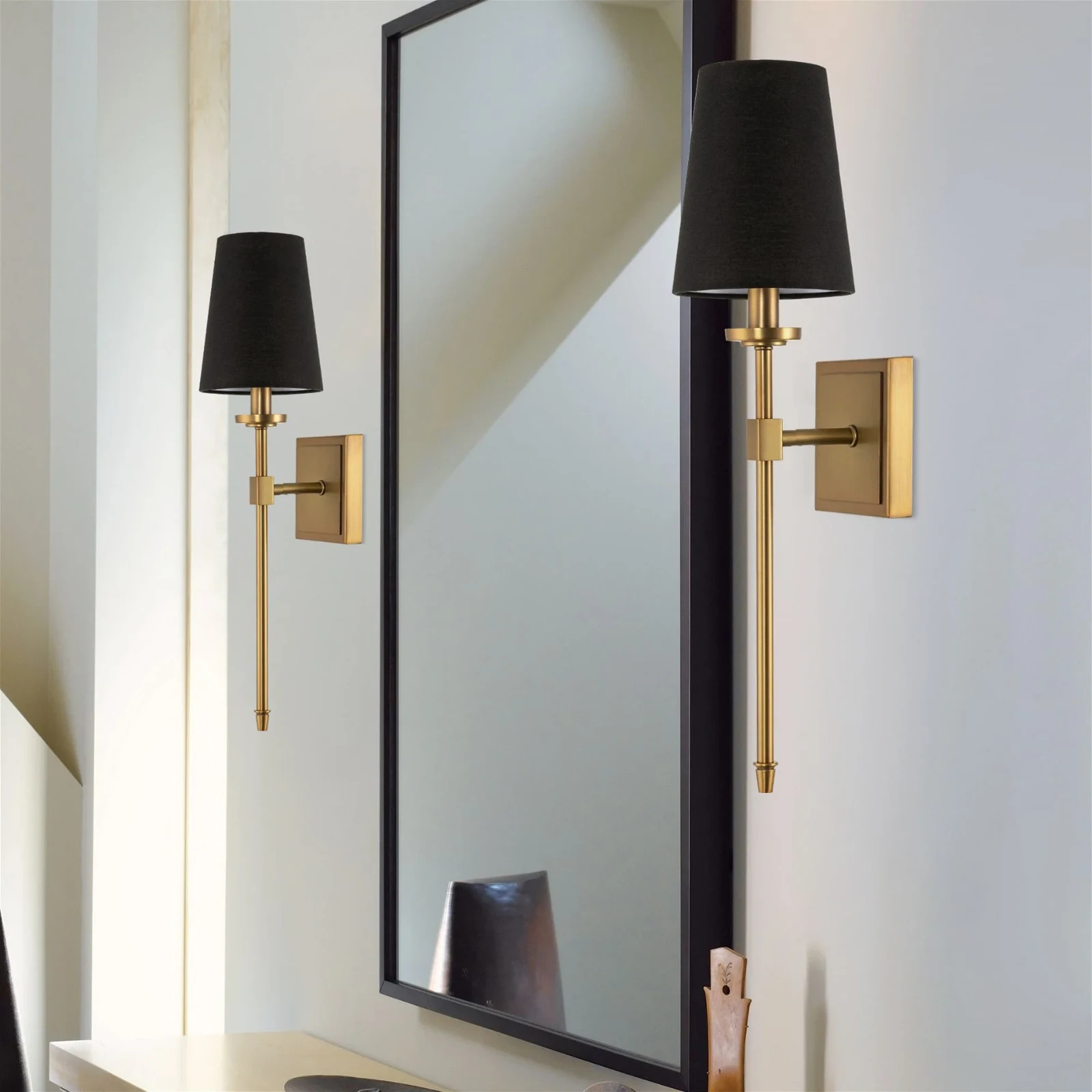 Kira Home Torche 20″ Wall Sconce/Wall Light + Linen Shade optional color