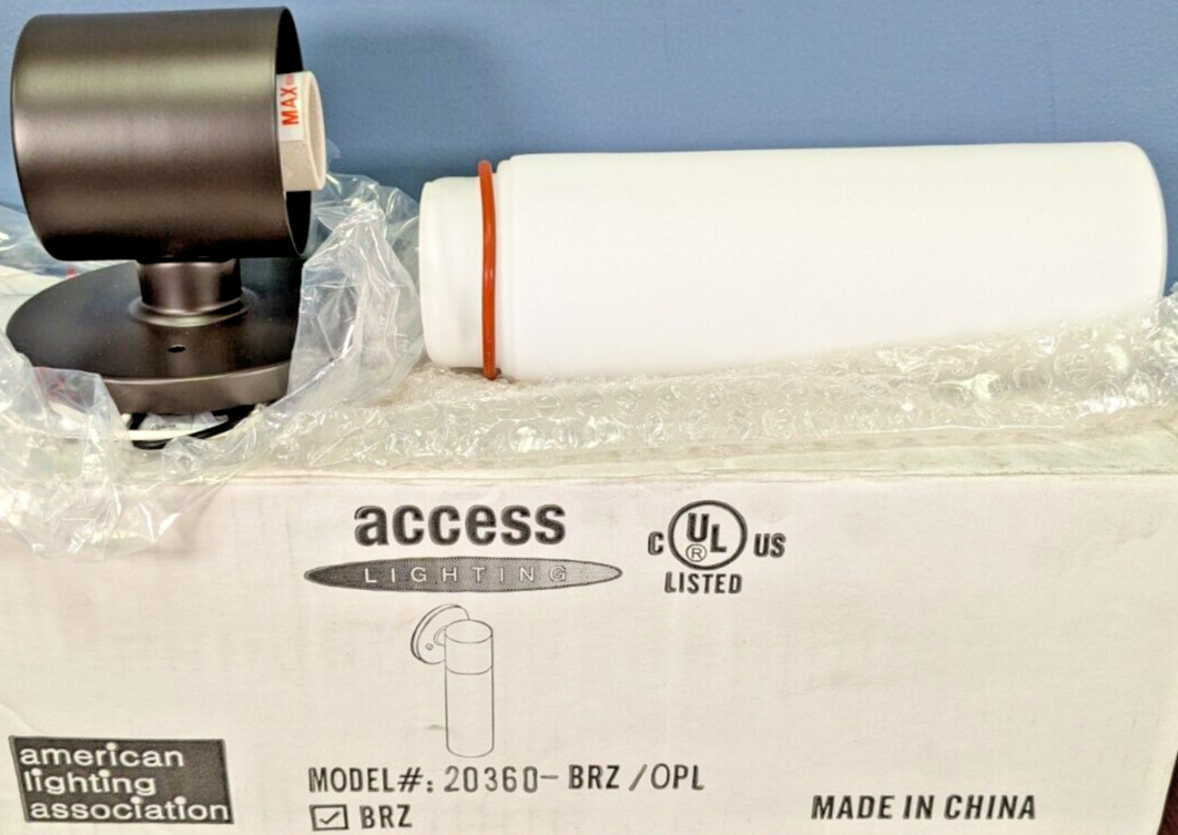 ACCESS EOS OUTDOOR WALL SCONCE LIGHT FIXTURE BRONZE & OPAL GLASS 20360-BRZ/OPL