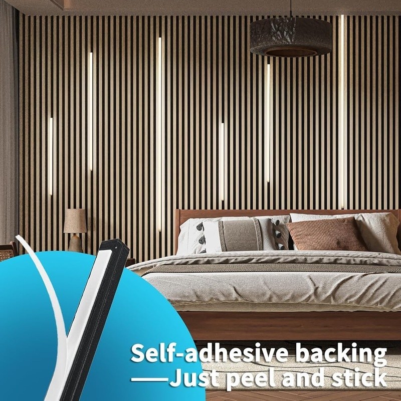 LED Light Bars Wood Slat Wall Panels Easy Install Touch Sensor Energy Efficient