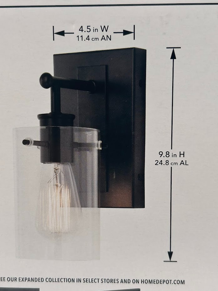 Regan 4.5 in. 1-Light Espresso Bronze Bathroom Vanity Light w/ Clear Glass Shade
