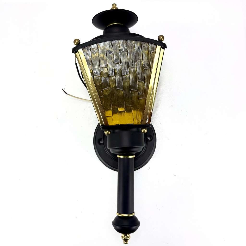 American Lantern 4233BLK 12″ Light Fixture Wall Outdoor Black Brass Base Vintage