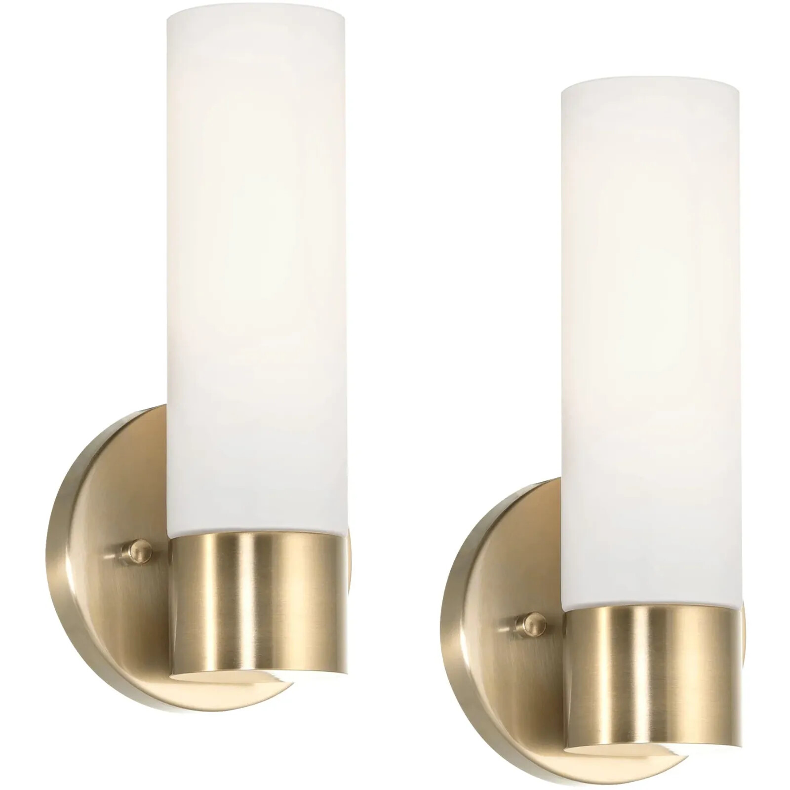 2-Pack Kira Home Sol 10″ Modern 1-Light Wall Sconce with Frosted Glass Shade