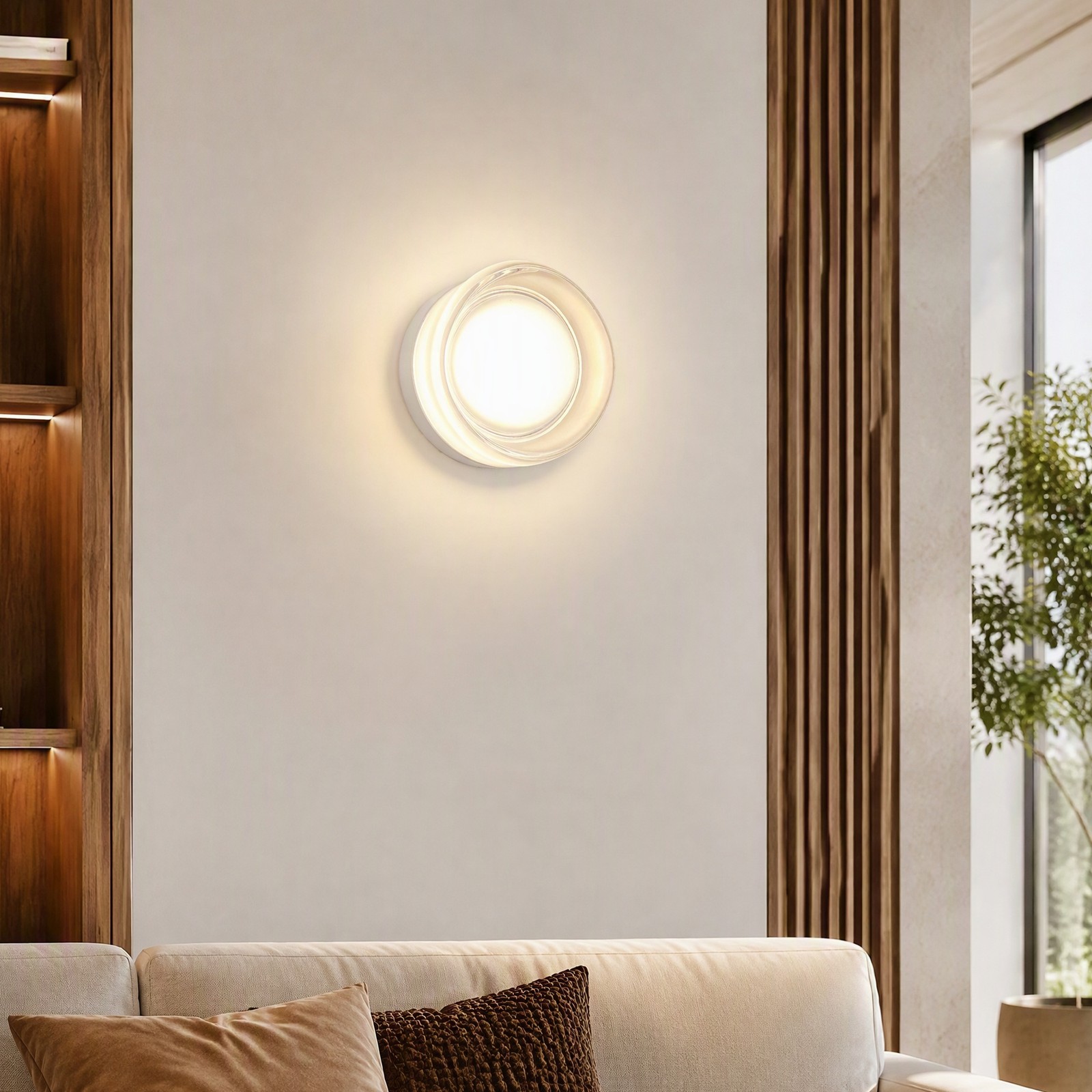 5″ Indoor LED Wall Lamp Thick Glass Sconce White Bedroom Ceiling Light Fixture