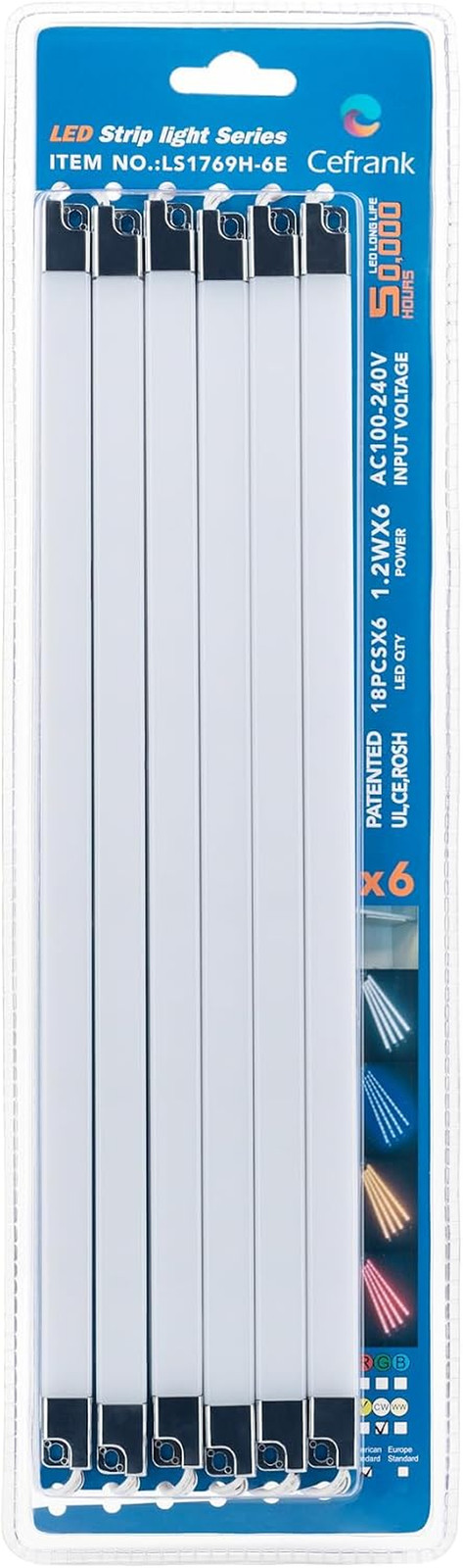 LED Display Lights, 6-Pack Linkable under Cabinet Lighting 6000K | Daylight Whit