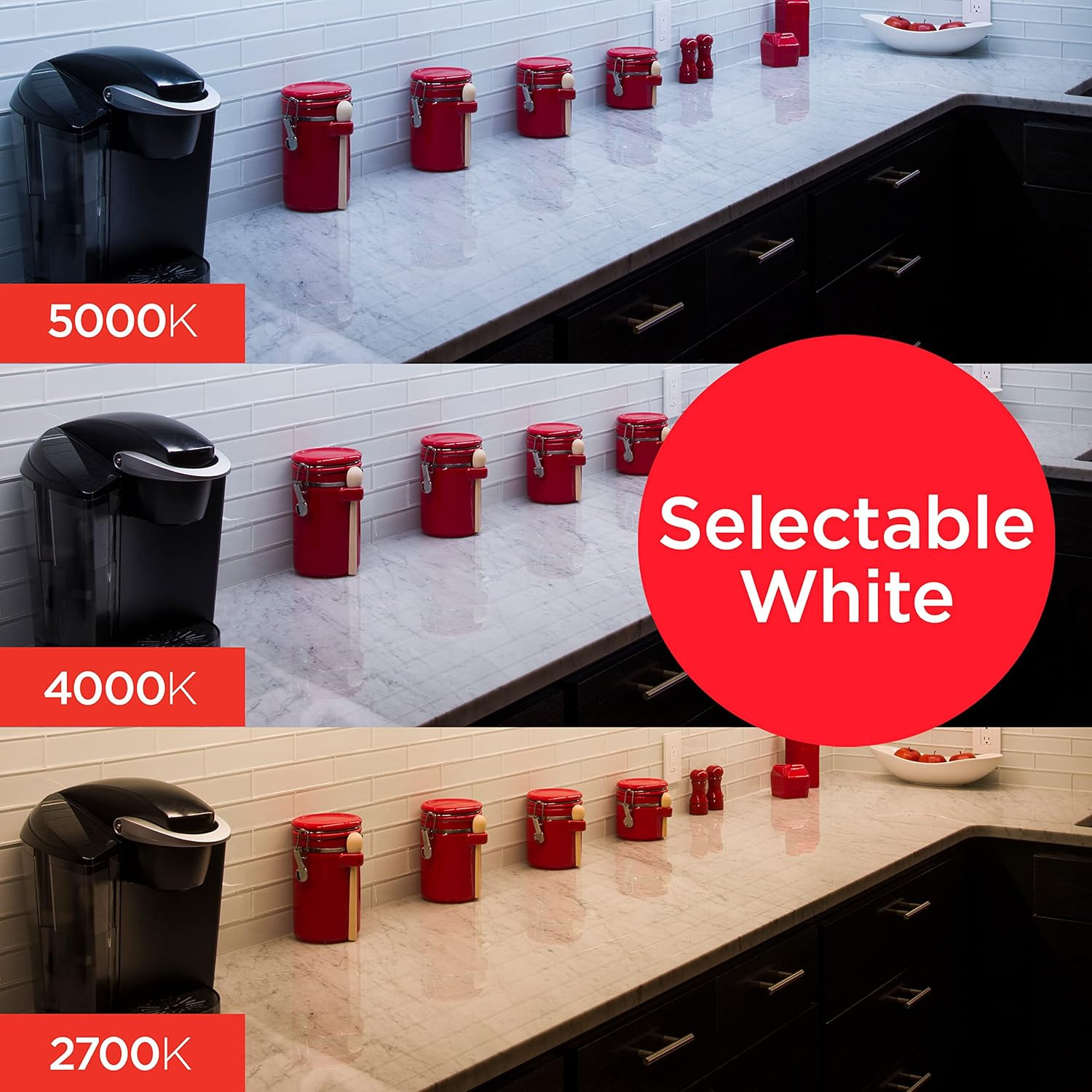 24 Inch Hardwired under Cabinet Lights, 3 Color Settings – 2700K/4000K/5000K – W