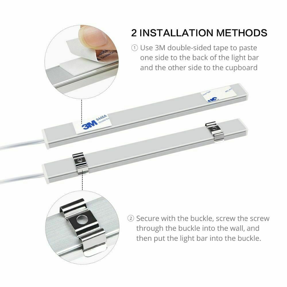 3/4/5 Pcs LED Under Cabinet Light Kitchen Shelf Counter Light Hand Sensor Lamp