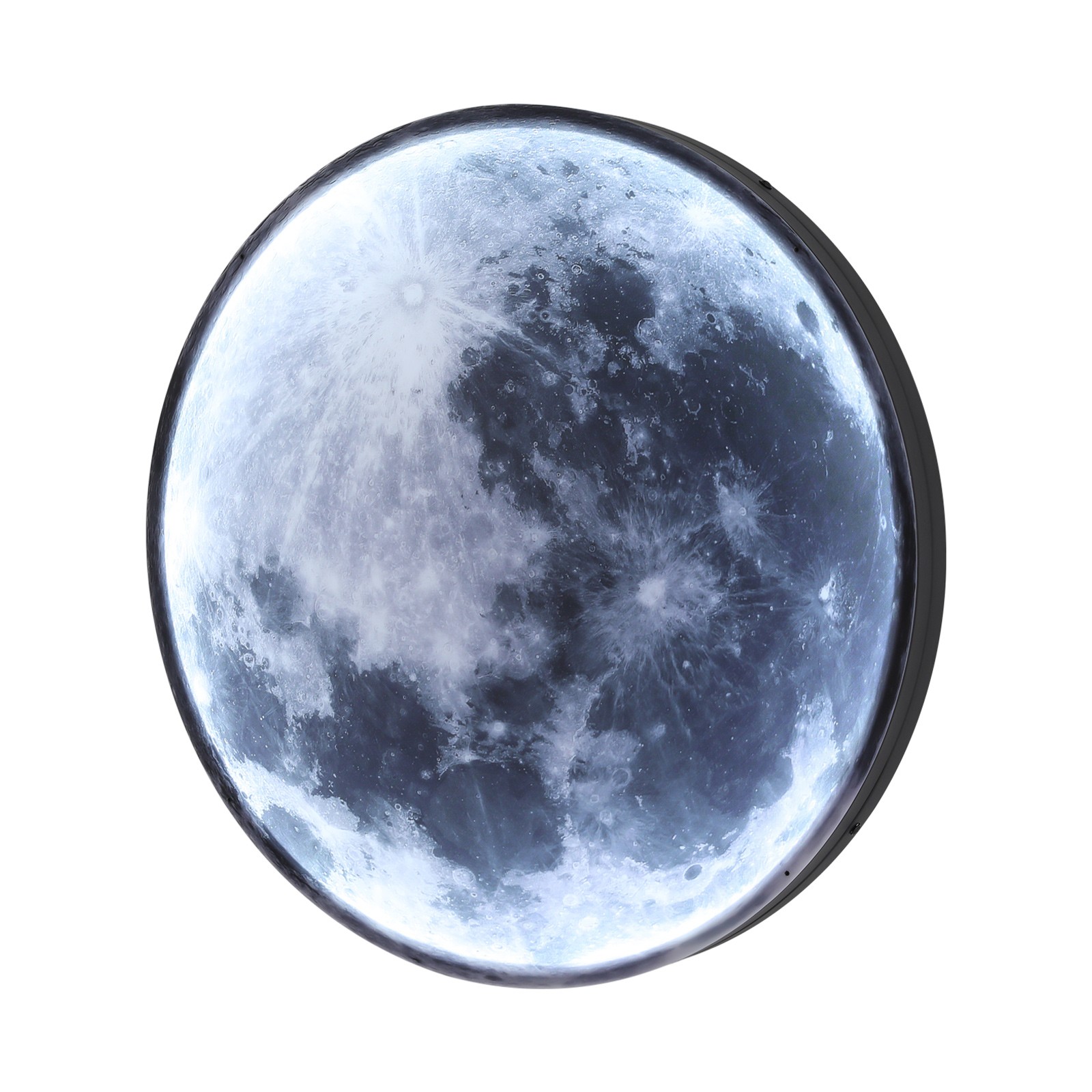 24W Wall-Mounted Fixture, 110V LED Moon Wall Lamp, 50cm(D) Dimmable Wall Light