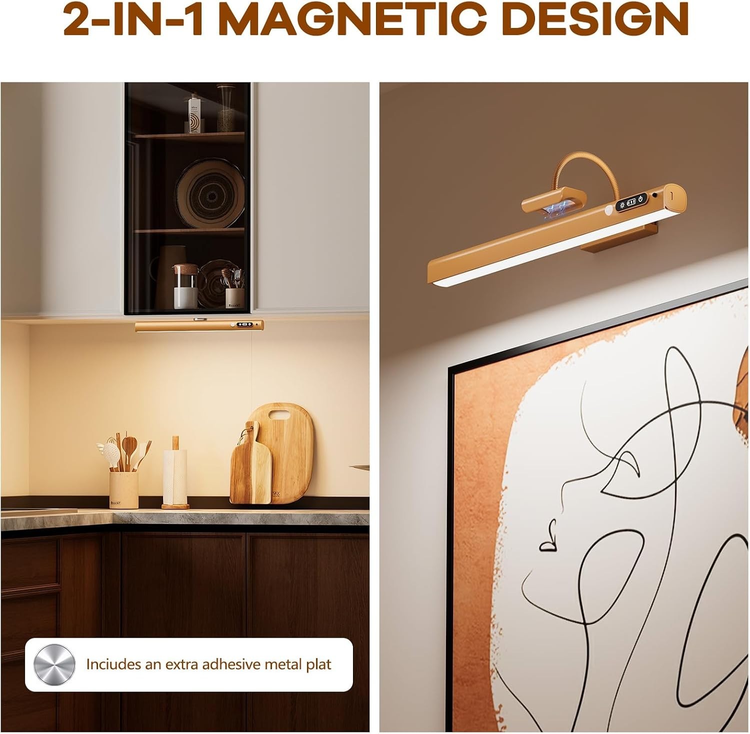 15.7» Picture Lights for Wall with Motion Sensor & 9000Mah Rechargeable Battery