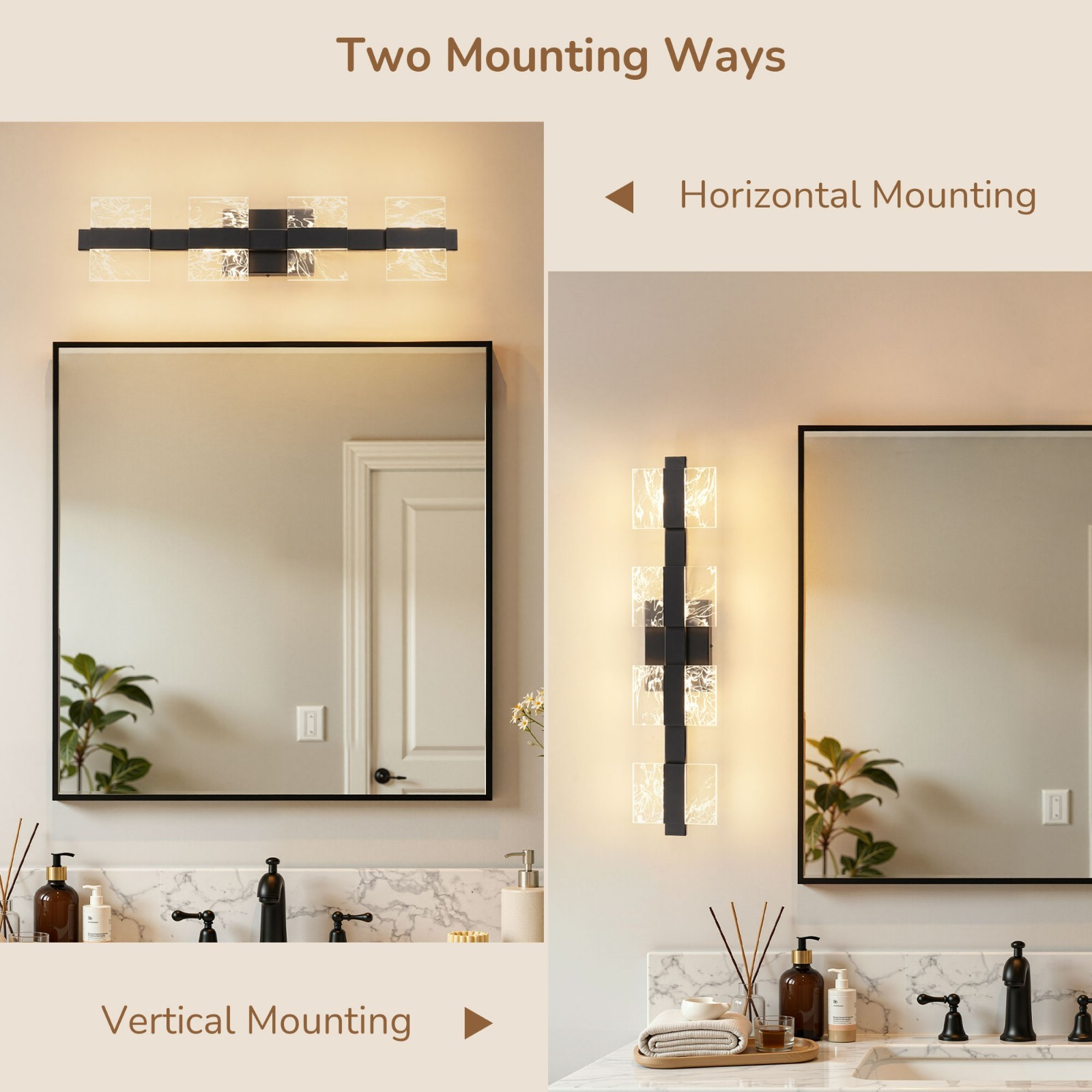 EDISHINE 27.5″ Dimmable LED Wall Sconce,Matte Black,Ultra Slim 2.1″ Depth,Modern